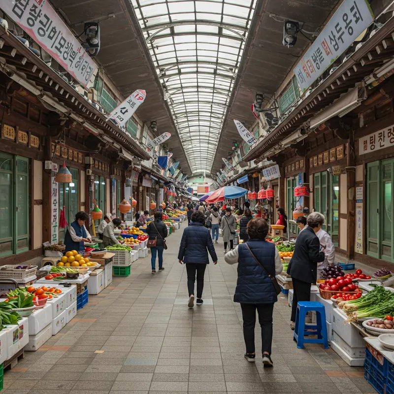 유천전통시장 전경